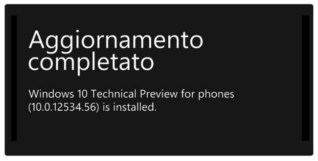 Windows 10 Mobile Aggiornamento