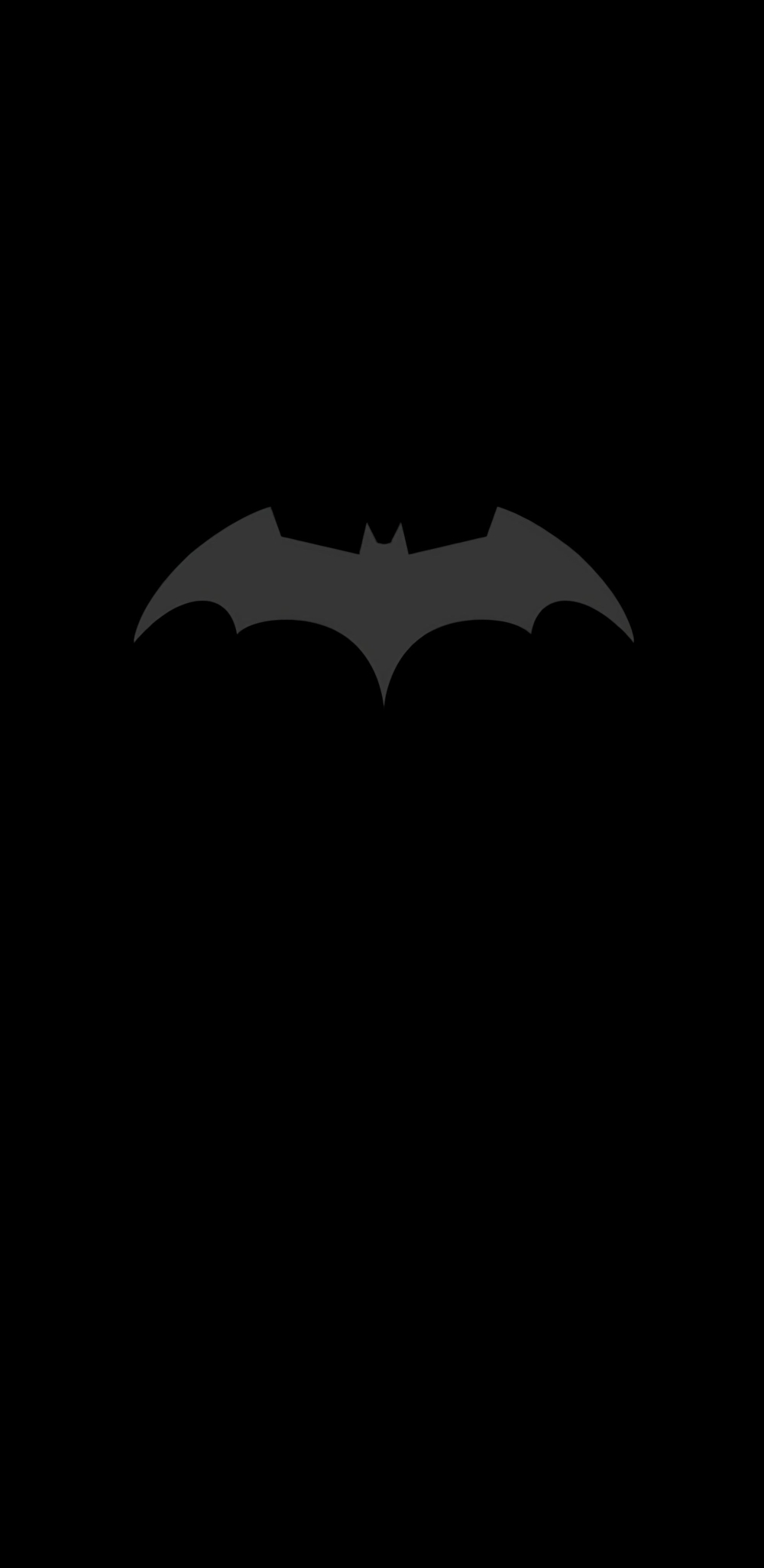 Sfondo dedicato a BatMan con logo grigio su fondo nero. Perfetto per smartphone