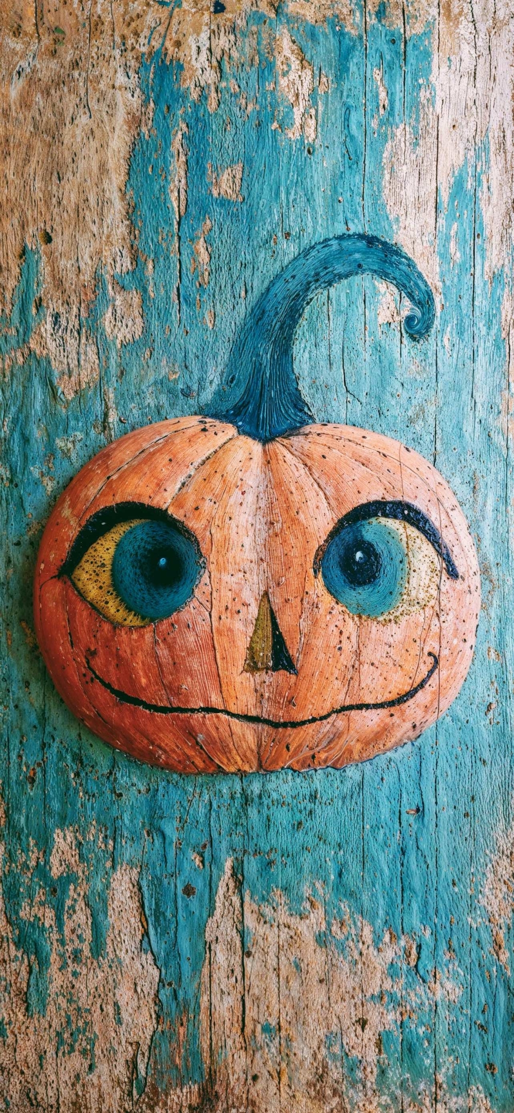 Sfondo dedicato ad una zucca di Halloween sorridente e divertente