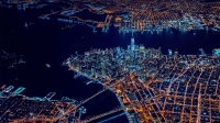 Lower Manhattan di notte