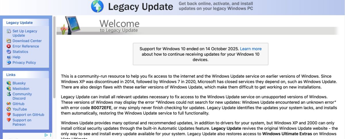 Legacy Update é il progetto online che ridà vita all’Update sulle ...