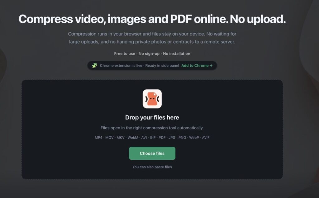 NeatCompress: Servizio che comprime video, immagini e PDF dal browser
