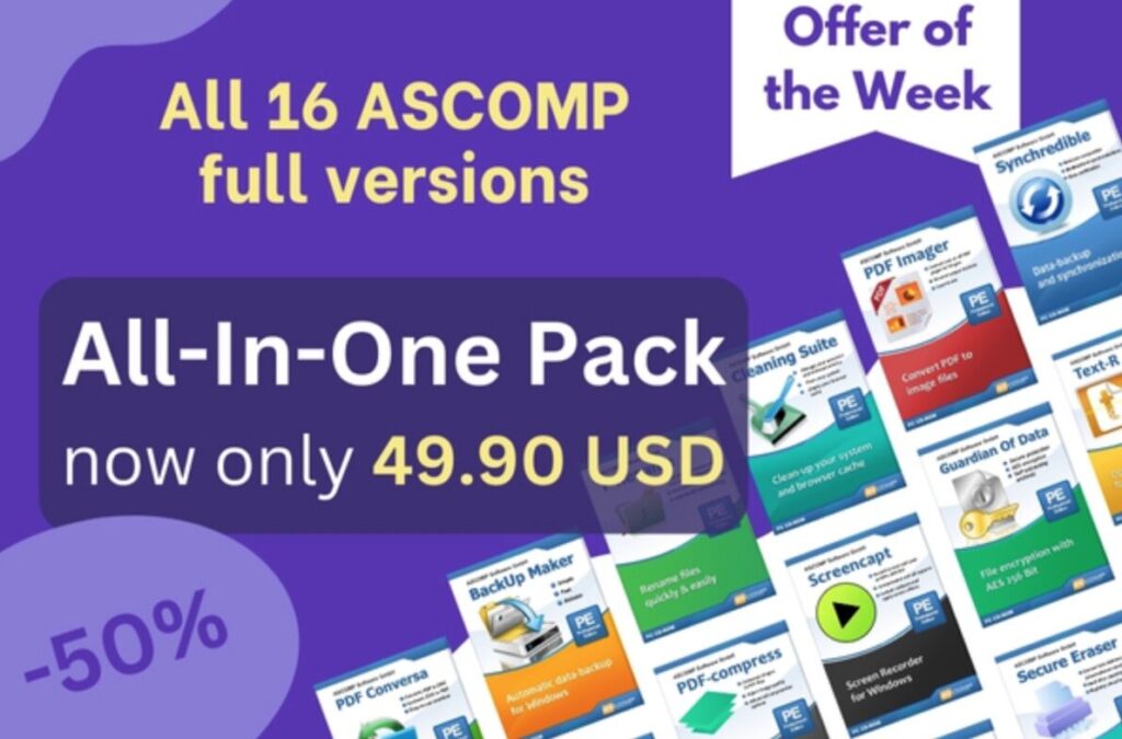Offerta del Weekend: Tutte le 16 Full Version ASCOMP a 49,90€