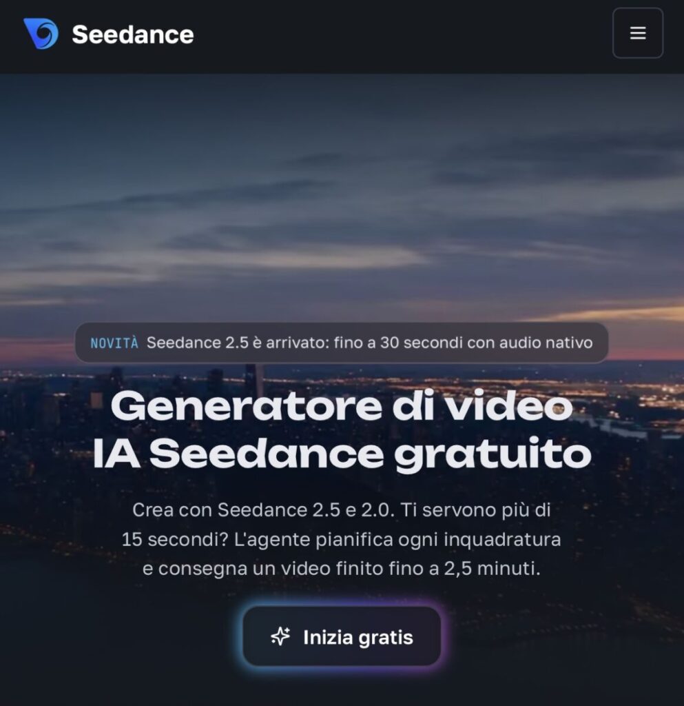 Seedance TV: Strumento online con generatore di video con IA