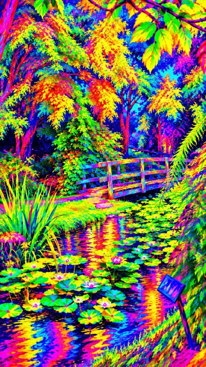 Sfondo dedicato a un dipinto colori psico alla Monet