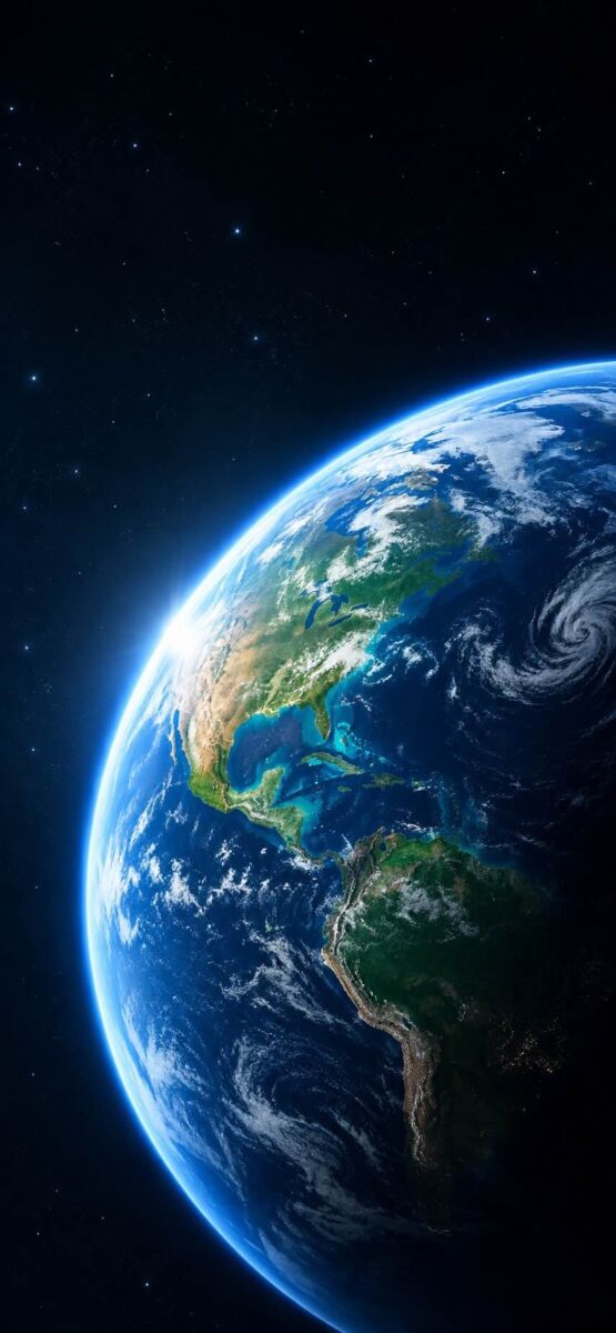 Sfondo dedicato alla terra dallo spazio per iPhone e smartphone